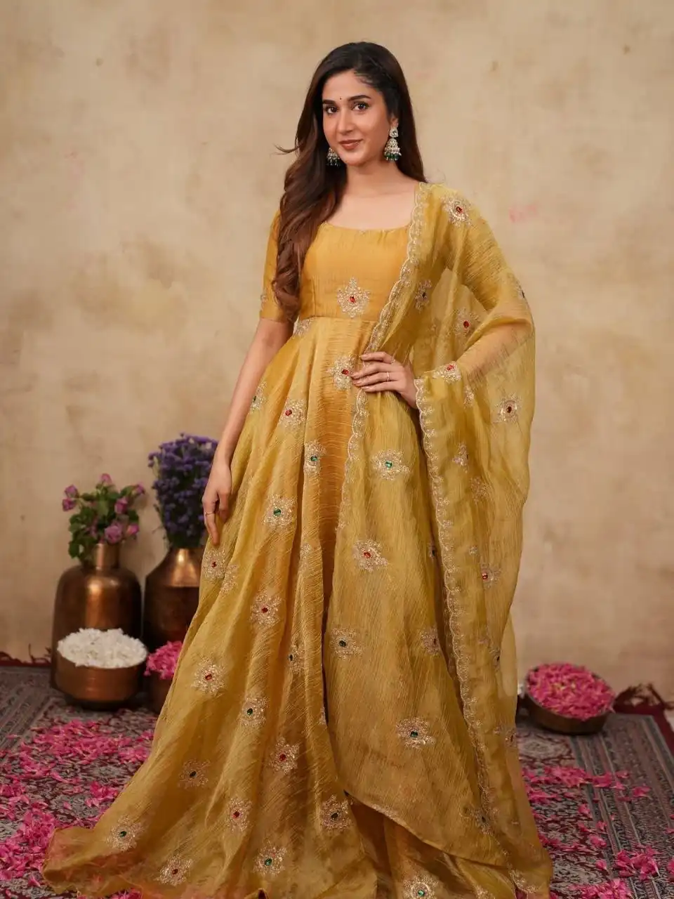 Pretty Mastered Salsa Silk Thread Work Gown - Image 2
