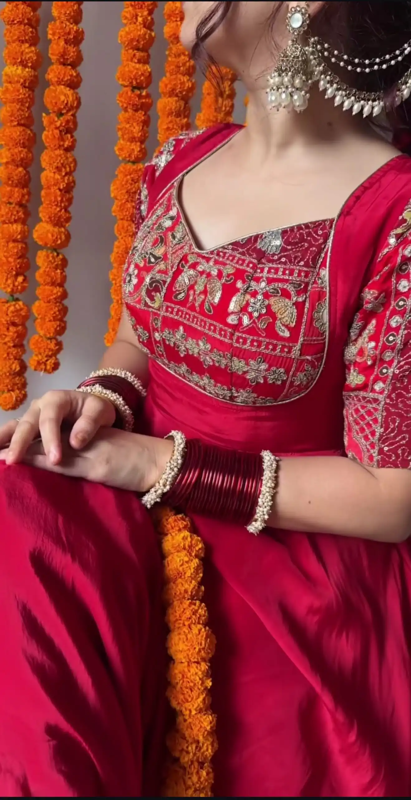 Shiny Pink Natural Crepe Sequence Work Anarkali Suit - Image 3