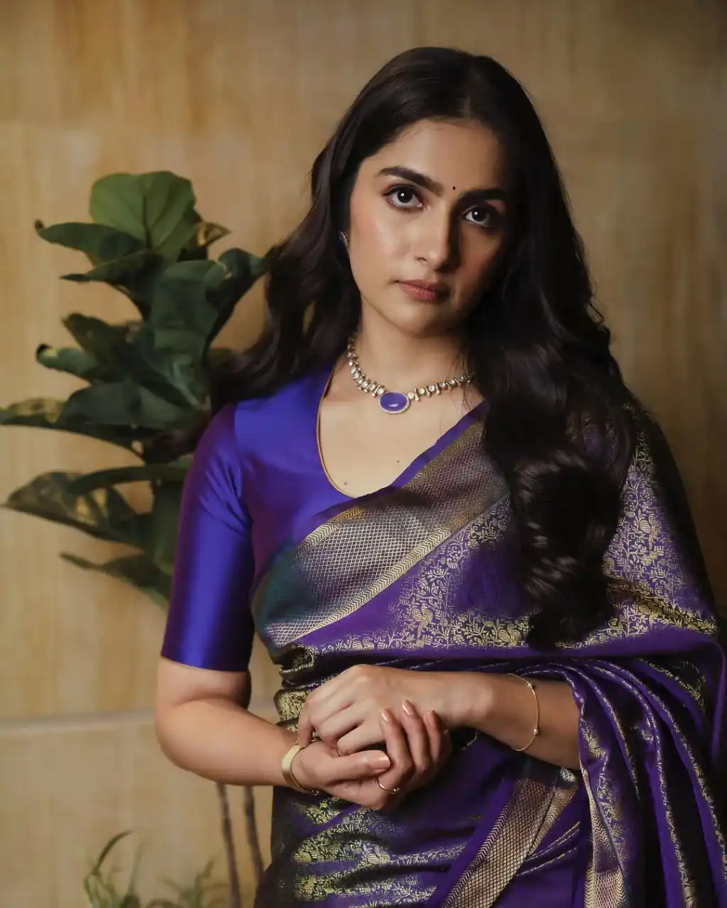 Simple Purple Soft Lichi Silk Rich Pallu Saree - Image 4