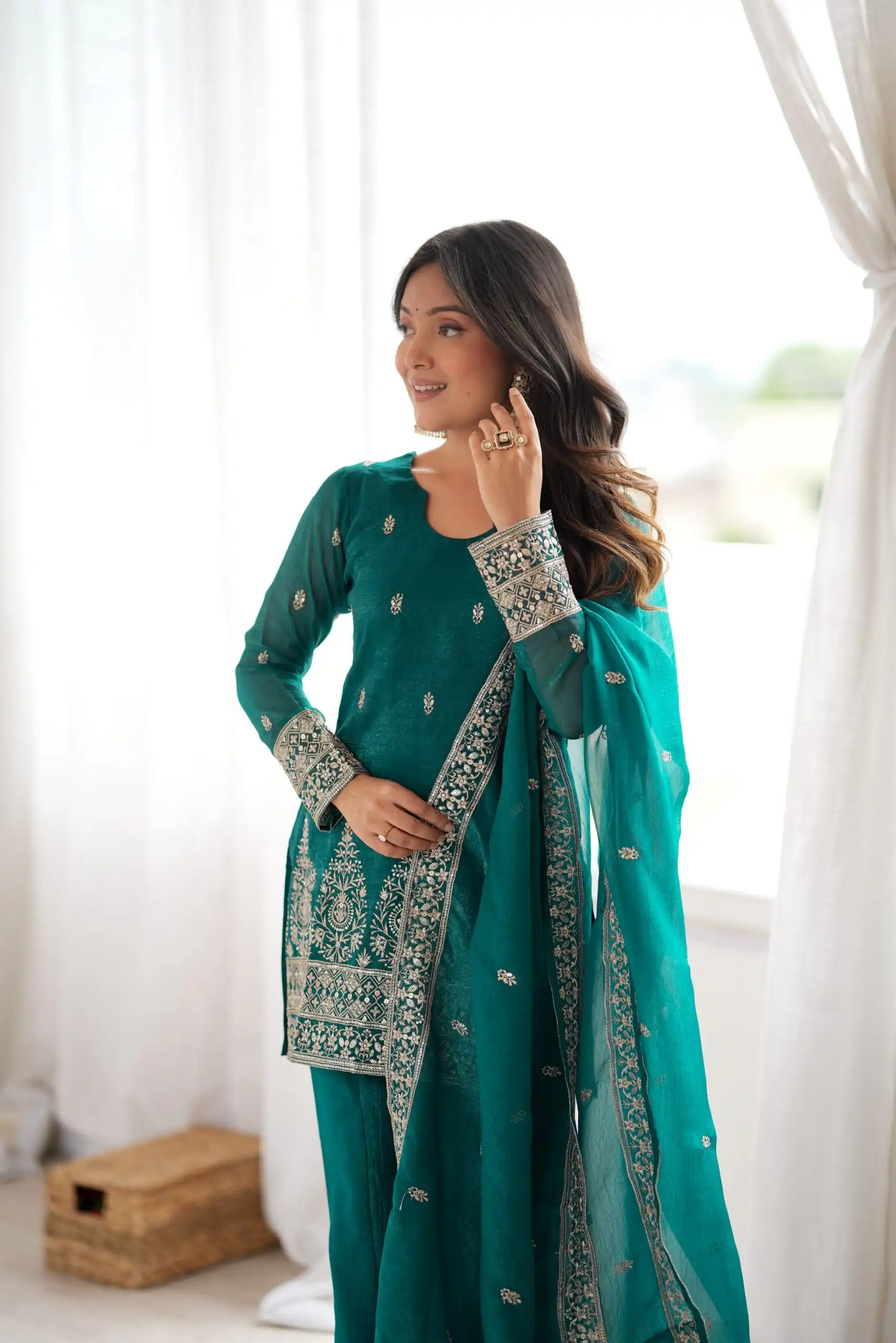Super Rama Crunchy Silk Sequence Work Salwar Suit - Image 8