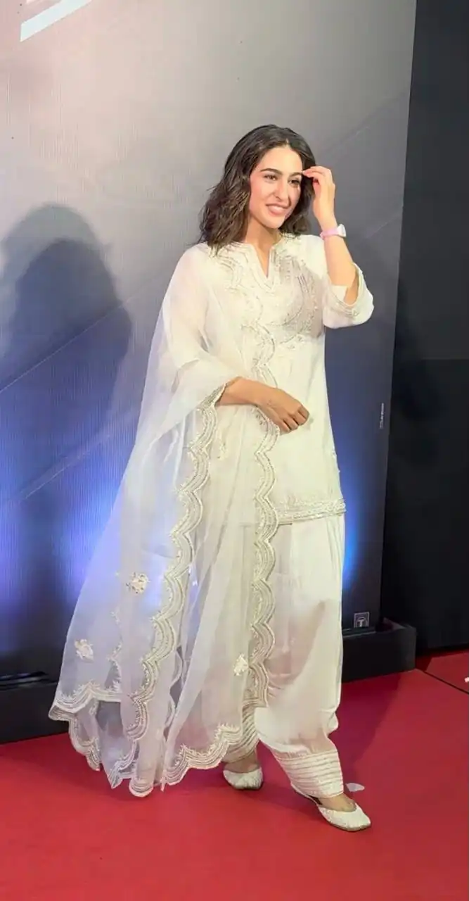 Super White Natural Silk Embroidery Work Salwar Suit