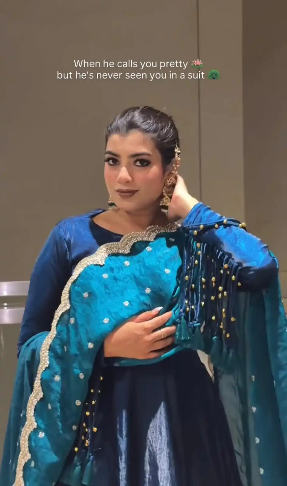 Unique Blue Fandy Crush Silk Sequins Work Salwar Suit - Image 4