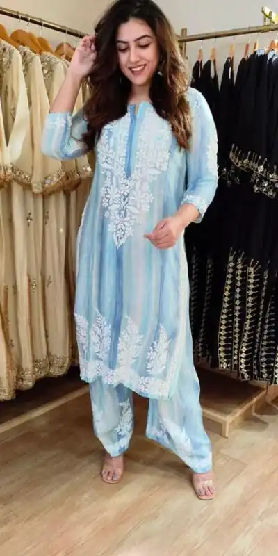 BE 460 Blue Rayon Salwar Suit with Embroidery Work & Thread Embroidery. Best Price ₹2099. Delivery 4-6 Working Days. Shop now. | Casual Suits, Jump Suits, Creative suits, Designer Suits, Palazzo Suits, Party Wear Suits, Patiala Suits, Salwar suit, Straight Suits