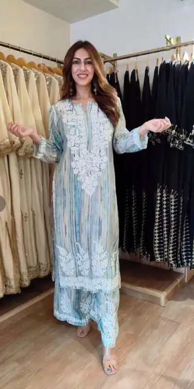 BE 460 Multi Rayon Salwar Suit with Embroidery Work & Thread Embroidery. Best Price ₹2099. Delivery 4-6 Working Days. Shop now. | Casual Suits, Jump Suits, Creative suits, Designer Suits, Palazzo Suits, Party Wear Suits, Patiala Suits, Salwar suit, Straight Suits