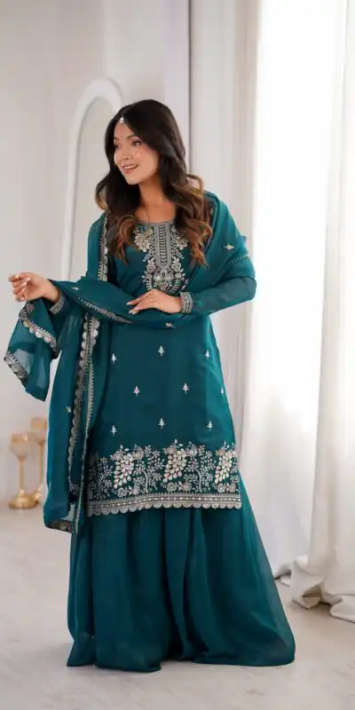 KB 295 Teal Crunchy Silk Salwar Suit with Embroidery Work. Wedding, Party, Festive, Events Best Price ₹2299. Delivery 4-6 Working Days. Shop now. | Casual Suits, Jump Suits, Creative suits, Designer Suits, Palazzo Suits, Party Wear Suits, Patiala Suits, Salwar suit, Straight Suits