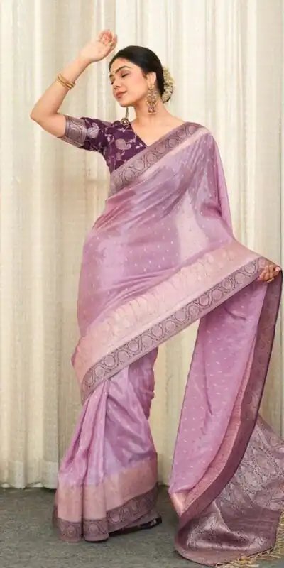 KP 6093 Lavender Color Soft Lichi Silk Jacquard On All Over Saree Casual, Party Wear, Wedding, Events Etc. Expected Delivery 4-6 Working Days @1649/- | Creative Sarees, Bollywood Sarees, Designer Sarees, Embroidered Sarees, Ethnic Saree, Modern Digital sarees, Party Wear Sarees, Sarees