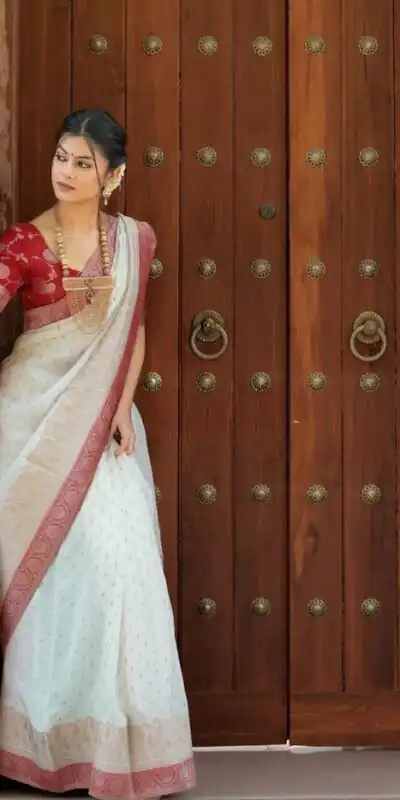 KP 6093 White Color Soft Lichi Silk Jacquard On All Over Saree Casual, Party Wear, Wedding, Events Etc. Expected Delivery 4-6 Working Days @1649/- | Creative Sarees, Bollywood Sarees, Designer Sarees, Embroidered Sarees, Ethnic Saree, Modern Digital sarees, Party Wear Sarees, Sarees