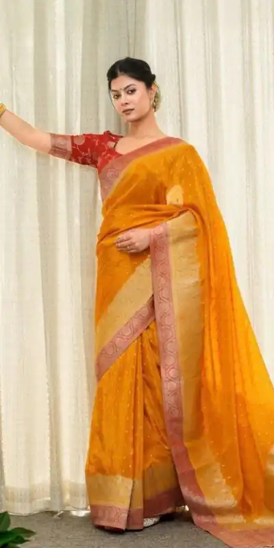 KP 6093 Yellow Color Soft Lichi Silk Jacquard On All Over Saree Casual, Party Wear, Wedding, Events Etc. Expected Delivery 4-6 Working Days @1649/- | Creative Sarees, Bollywood Sarees, Designer Sarees, Embroidered Sarees, Ethnic Saree, Modern Digital sarees, Party Wear Sarees, Sarees
