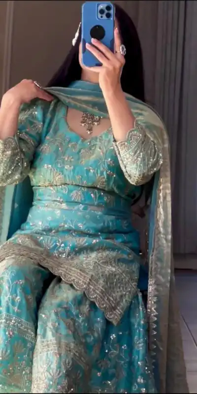 MF 479 Blue in Color Fendy Crush Silk Designer Work Salwar Suit . Introductory Price ₹2999. Delivery 4-6 Working Days. Shop now. | Casual Suits, Jump Suits, Creative suits, Designer Suits, Palazzo Suits, Party Wear Suits, Patiala Suits, Salwar suit, Straight Suits