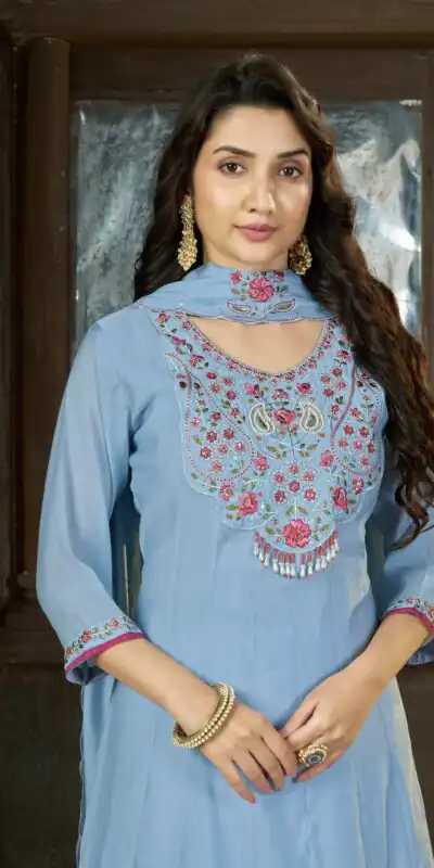 DIVA 175 Blue Mal Chanderi Salwar Suit Perfect for Wedding, Party, Baisakhi, Housewarming, Sangeet – Introductory Price ₹2899. Delivery 4-6 Working D | Casual Suits, Jump Suits, Creative suits, Designer Suits, Palazzo Suits, Party Wear Suits, Patiala Suits, Salwar suit, Straight Suits
