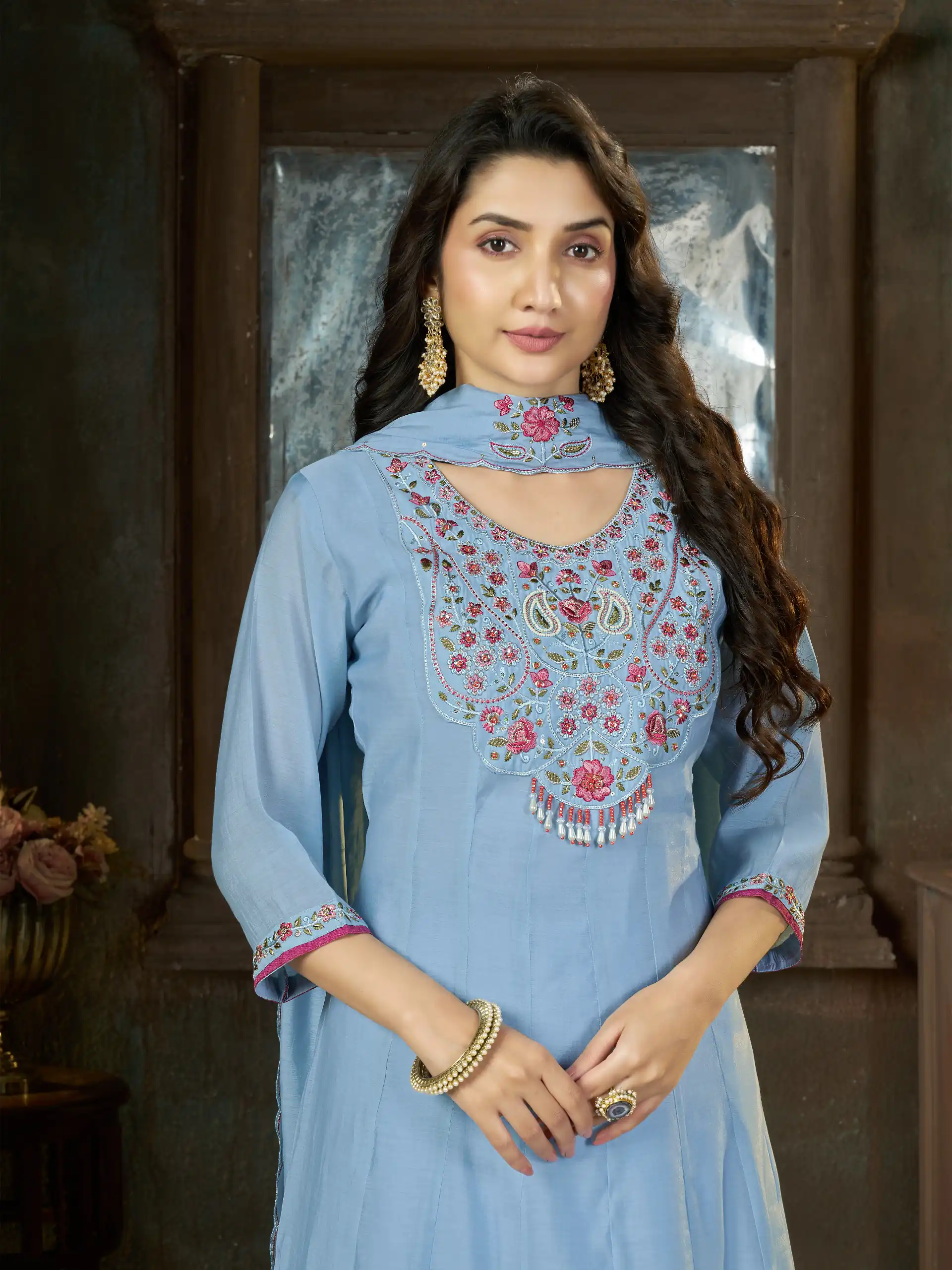 DIVA 175 Blue Mal Chanderi Salwar Suit Perfect for Wedding, Party, Baisakhi, Housewarming, Sangeet – Introductory Price ₹2899. Delivery 4-6 Working D | Casual Suits, Jump Suits, Creative suits, Designer Suits, Palazzo Suits, Party Wear Suits, Patiala Suits, Salwar suit, Straight Suits