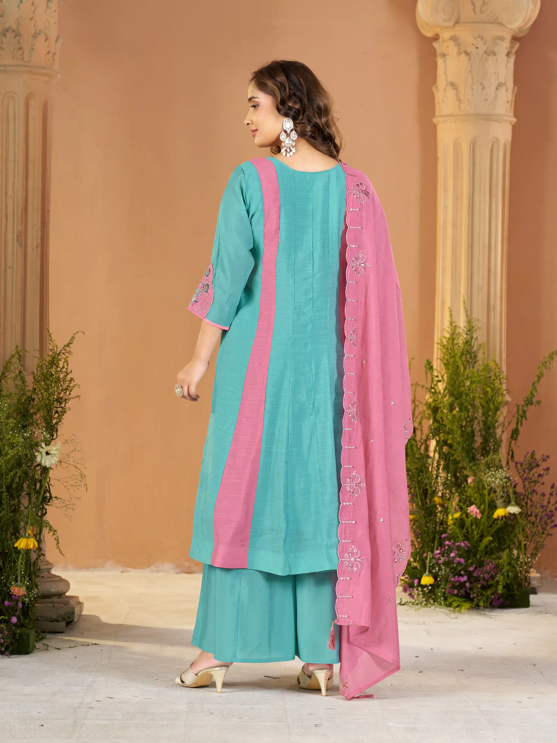 DIVA 186 Blue Mal Chanderi Salwar Suit Perfect for Wedding, Party, Baisakhi, Housewarming, Sangeet – Introductory Price ₹2899. Delivery 4-6 Working D | Casual Suits, Jump Suits, Creative suits, Designer Suits, Palazzo Suits, Party Wear Suits, Patiala Suits, Salwar suit, Straight Suits