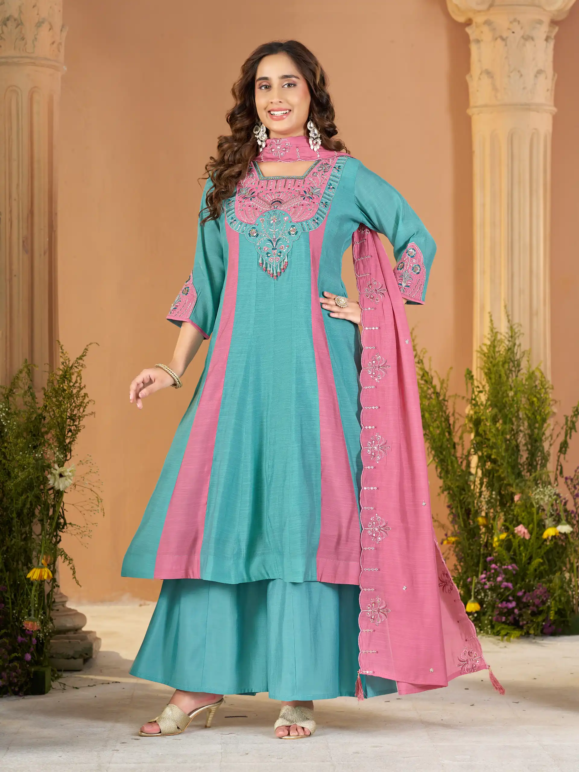 DIVA 186 Blue Mal Chanderi Salwar Suit Perfect for Wedding, Party, Baisakhi, Housewarming, Sangeet – Introductory Price ₹2899. Delivery 4-6 Working D | Casual Suits, Jump Suits, Creative suits, Designer Suits, Palazzo Suits, Party Wear Suits, Patiala Suits, Salwar suit, Straight Suits
