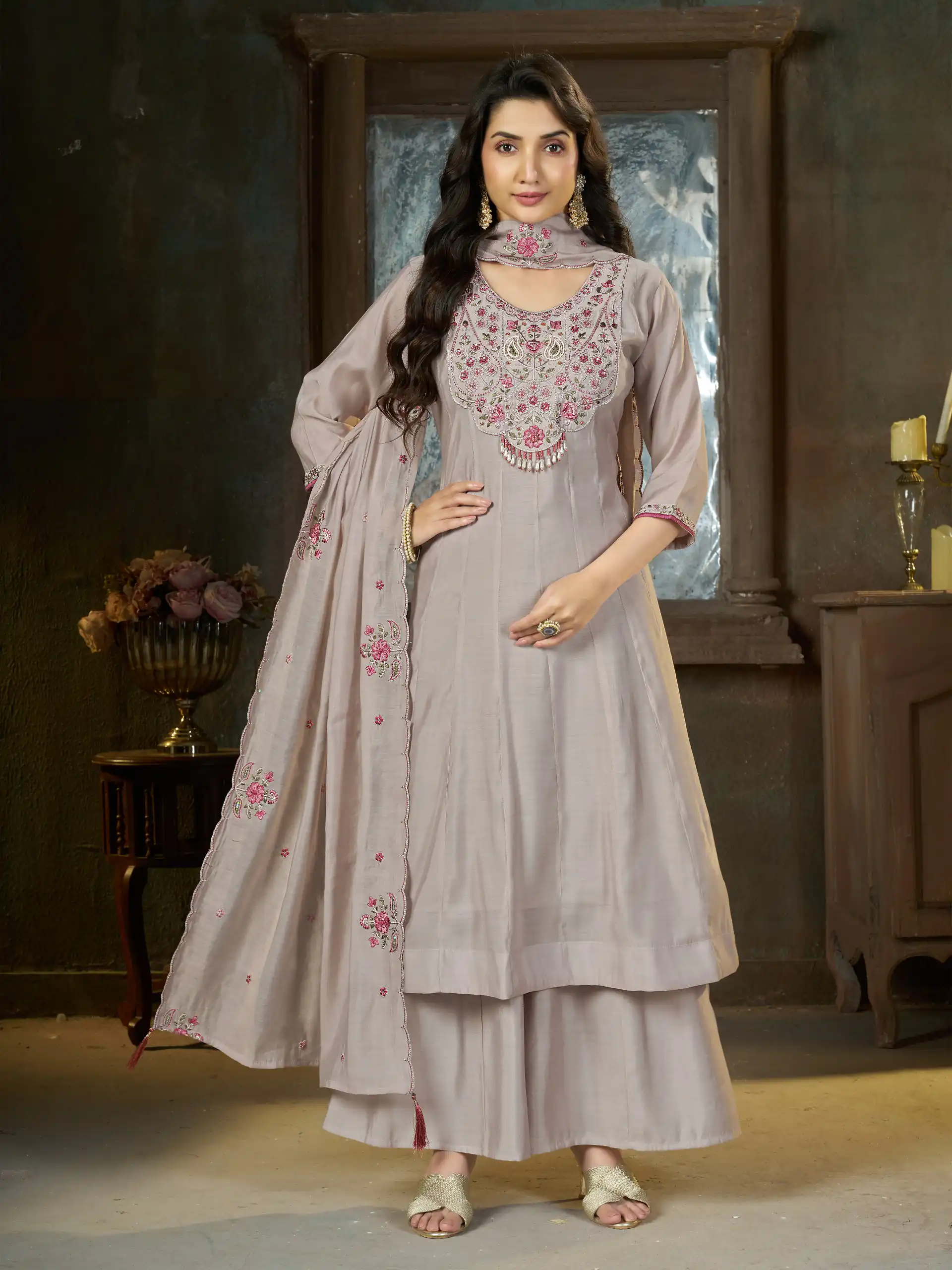 DIVA 175 Lavender Mal Chanderi Salwar Suit Perfect for Wedding, Party, Baisakhi, Housewarming, Sangeet – Introductory Price ₹2799. Delivery 4-6 Working D | Casual Suits, Jump Suits, Creative suits, Designer Suits, Palazzo Suits, Party Wear Suits, Patiala Suits, Salwar suit, Straight Suits