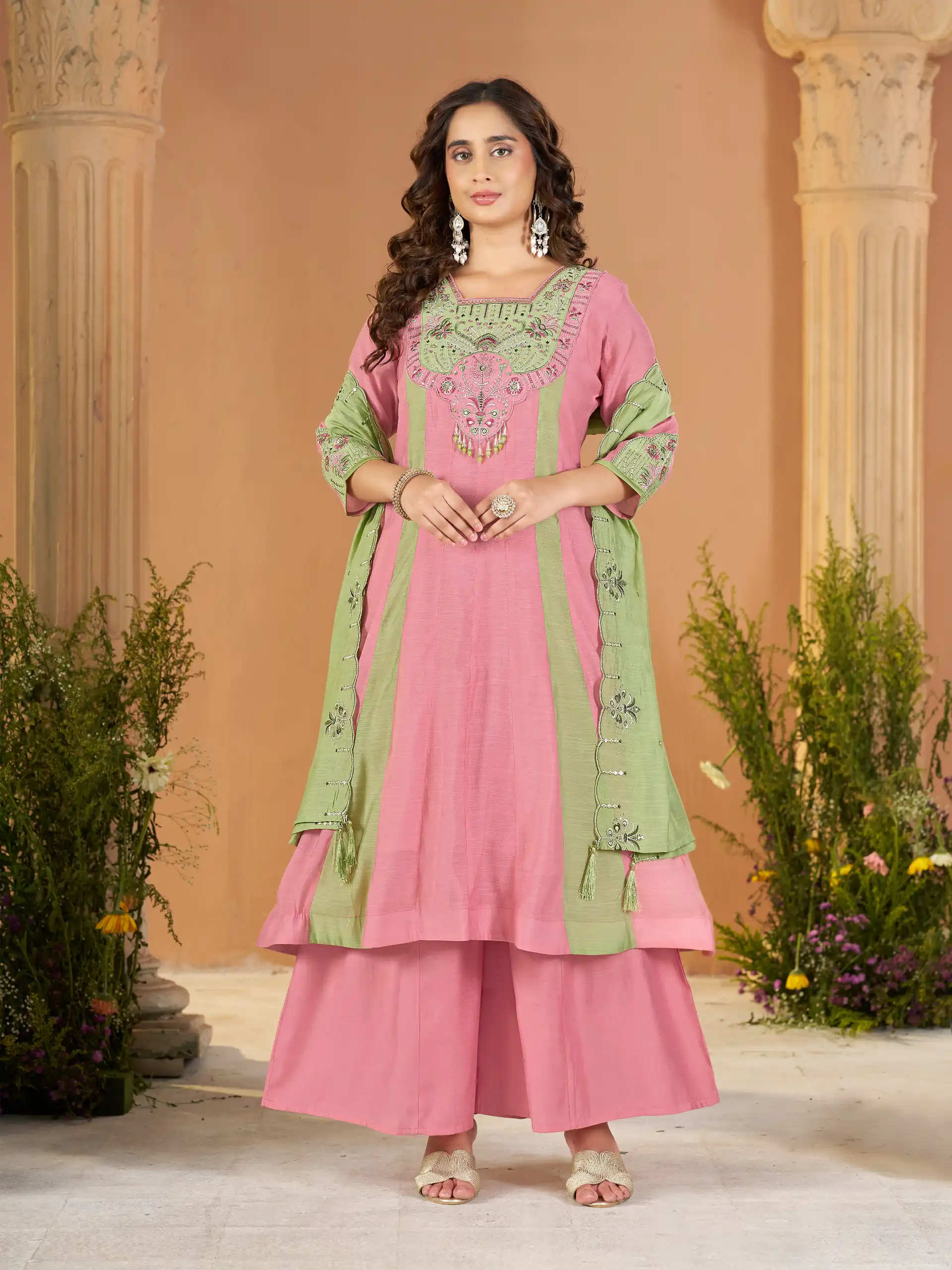 DIVA 186 Peach Mal Chanderi Salwar Suit Perfect for Wedding, Party, Baisakhi, Housewarming, Sangeet – Introductory Price ₹2899. Delivery 4-6 Working D | Casual Suits, Jump Suits, Creative suits, Designer Suits, Palazzo Suits, Party Wear Suits, Patiala Suits, Salwar suit, Straight Suits