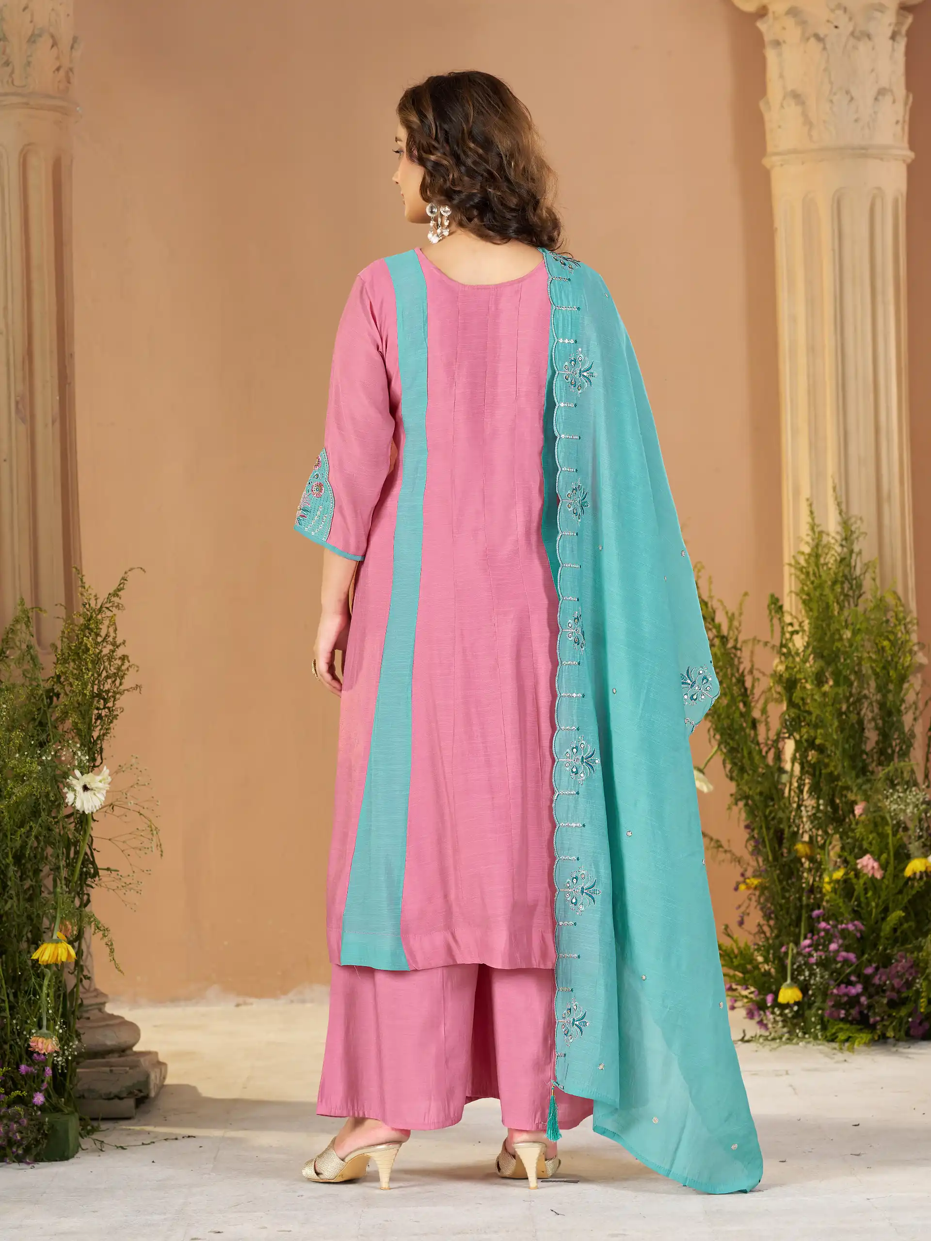 DIVA 186 Pink Mal Chanderi Salwar Suit Perfect for Wedding, Party, Baisakhi, Housewarming, Sangeet – Introductory Price ₹2899. Delivery 4-6 Working D | Casual Suits, Jump Suits, Creative suits, Designer Suits, Palazzo Suits, Party Wear Suits, Patiala Suits, Salwar suit, Straight Suits