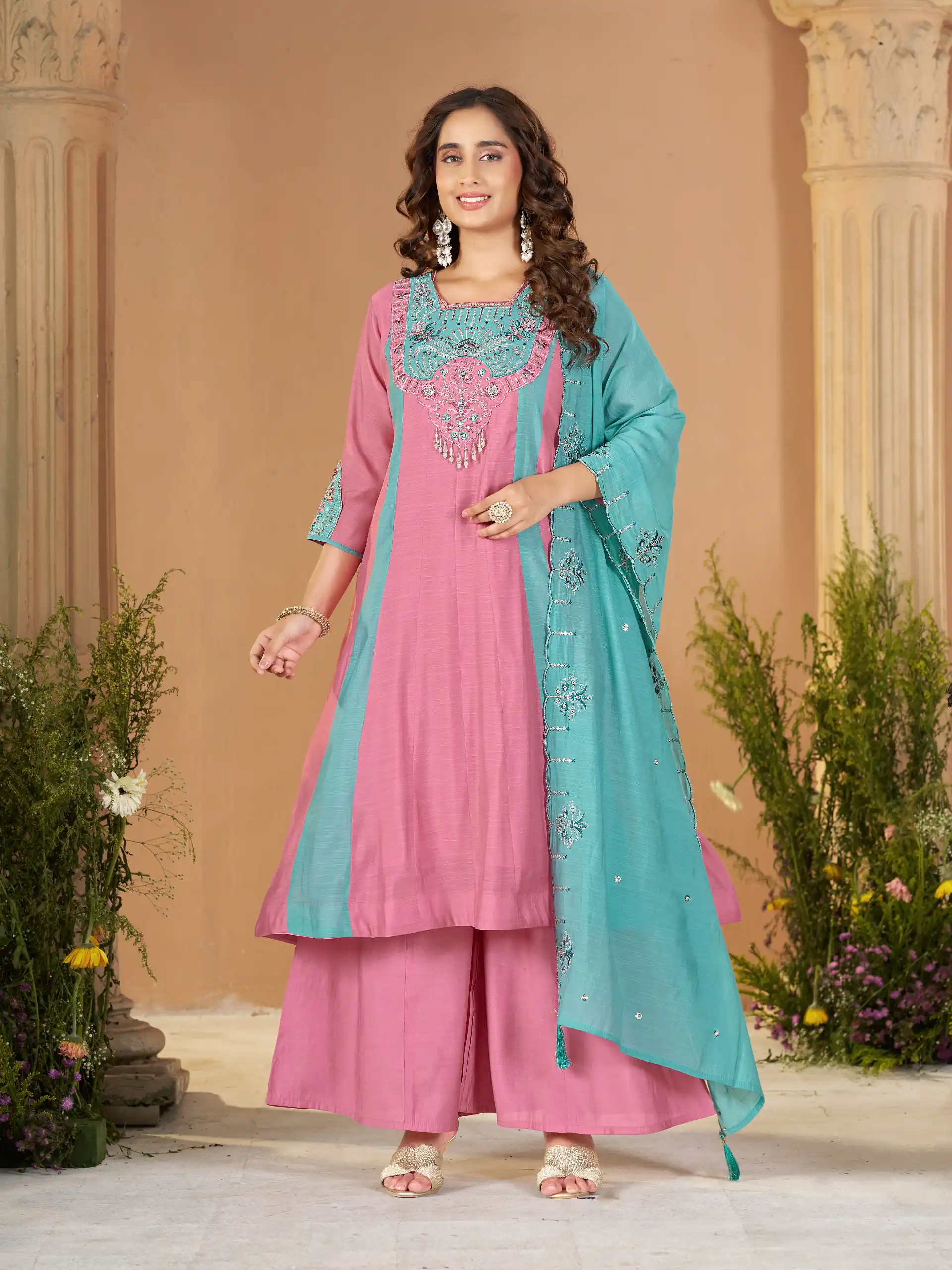 DIVA 186 Pink Mal Chanderi Salwar Suit Perfect for Wedding, Party, Baisakhi, Housewarming, Sangeet – Introductory Price ₹2899. Delivery 4-6 Working D | Casual Suits, Jump Suits, Creative suits, Designer Suits, Palazzo Suits, Party Wear Suits, Patiala Suits, Salwar suit, Straight Suits