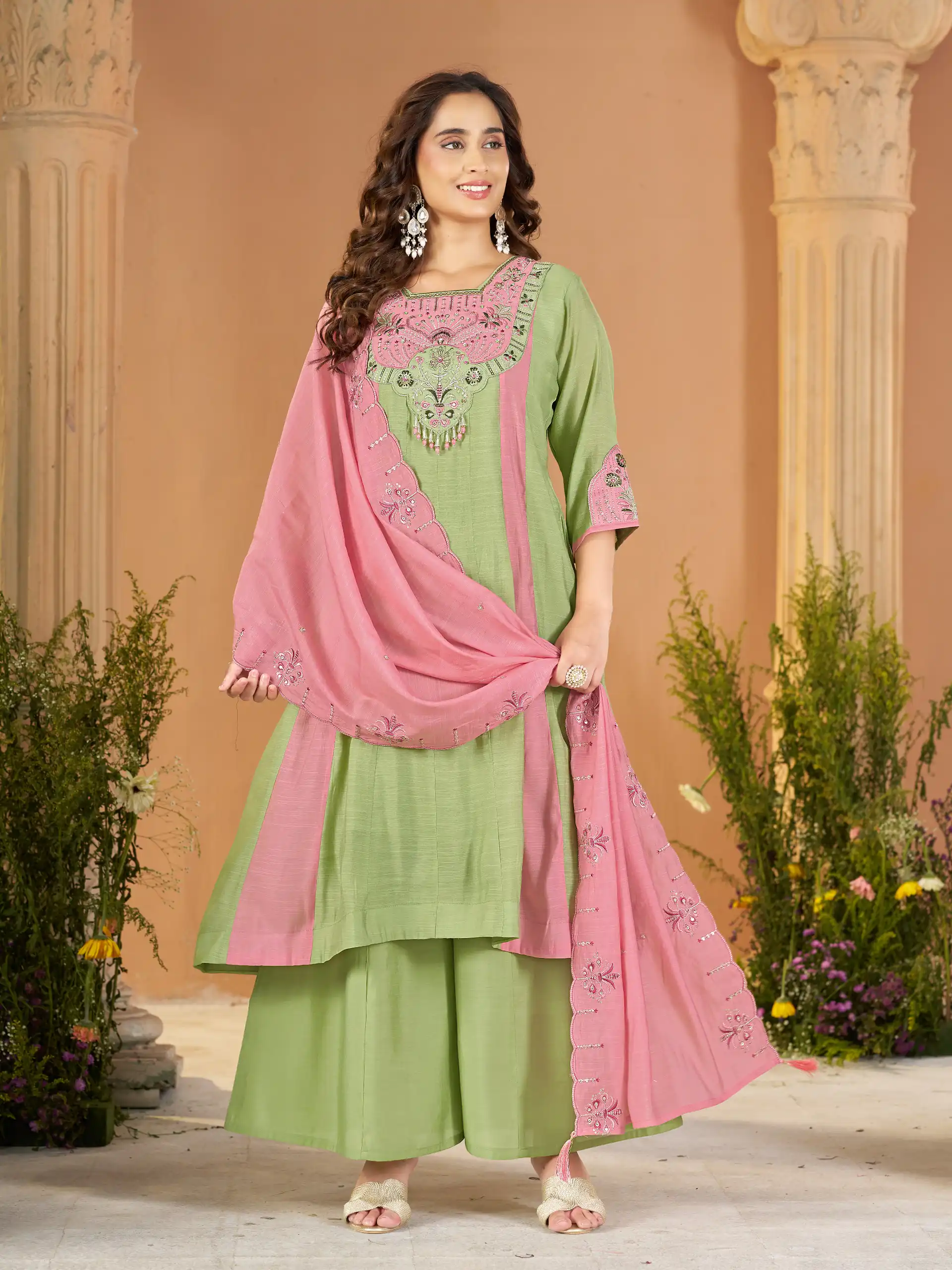 DIVA 186 Pista Mal Chanderi Salwar Suit Perfect for Wedding, Party, Baisakhi, Housewarming, Sangeet – Introductory Price ₹2899. Delivery 4-6 Working D | Casual Suits, Jump Suits, Creative suits, Designer Suits, Palazzo Suits, Party Wear Suits, Patiala Suits, Salwar suit, Straight Suits