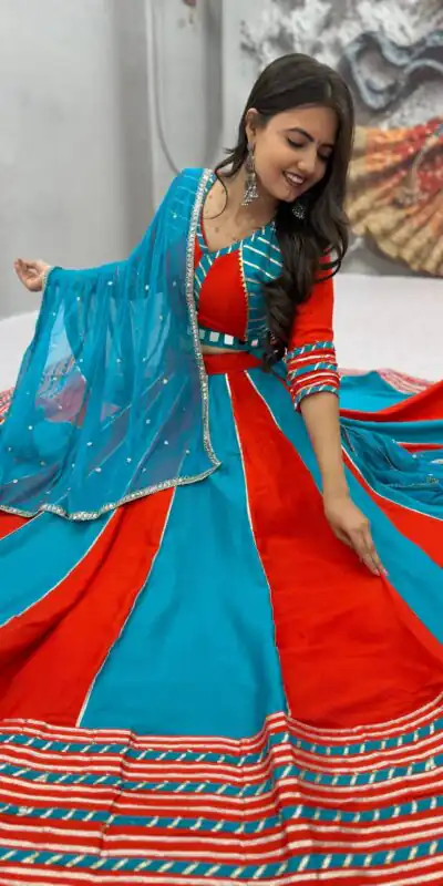 PC 589 Blue in Pure Cotton Mirror Work & Gamthi Work Lehenga Choli . Exclusive Offer ₹2199. Delivery 4-6 Working Days. Shop now. | Bollywood Lehenga, Creative Lehenga, Designer Lehenga, Embroidered Lehenga, Lehenga, Party Wear Lehenga