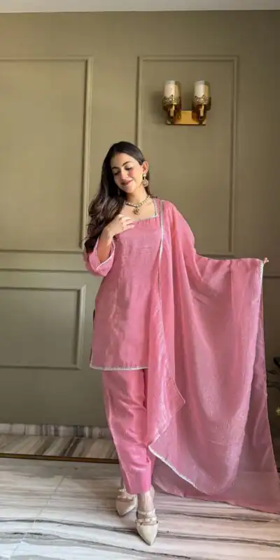 KB 297 Pink Crunchy Silk Salwar Suit with Embroidery Work. Wedding, Party, Festive, Events Best Price ₹2029. Delivery 4-6 Working Days. Shop now. | Casual Suits, Jump Suits, Creative suits, Designer Suits, Palazzo Suits, Party Wear Suits, Patiala Suits, Salwar suit, Straight Suits