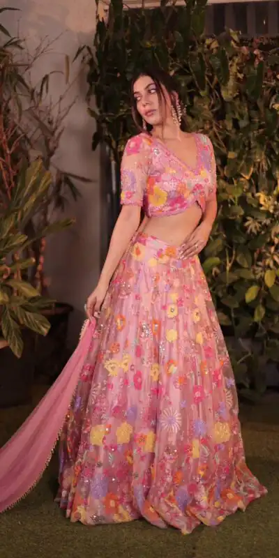 MT 1027 | Pink Soft Net Lehenga Choli with Sequins Work & Embroidery Work. Affordable Price ₹2199. Delivery 4-6 Working Days. Shop now. | Bollywood Lehenga, Creative Lehenga, Designer Lehenga, Embroidered Lehenga, Lehenga, Party Wear Lehenga