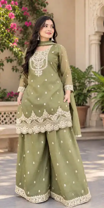 ND 5081 Pista Crunchy Silk Salwar Suit with Embroidery Work. Wedding, Party, Festive, Events Best Price ₹2399. Delivery 4-6 Working Days. Shop now. | Casual Suits, Jump Suits, Creative suits, Designer Suits, Palazzo Suits, Party Wear Suits, Patiala Suits, Salwar suit, Straight Suits