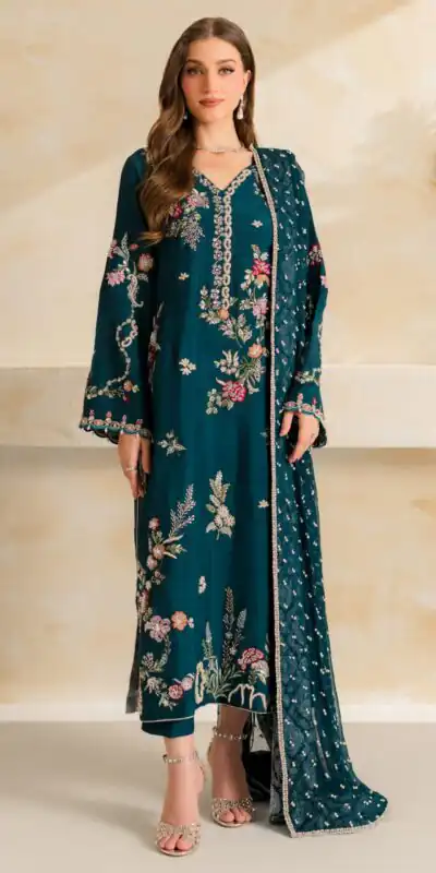 LG 2158 Teal Mul Chanderi Salwar Suit with Embroidery Work & Sequins Work. Festive Deal ₹2449. Delivery 4-6 Working Days. Shop nowp | Casual Suits, Jump Suits, Creative suits, Designer Suits, Palazzo Suits, Party Wear Suits, Patiala Suits, Salwar suit, Straight Suits