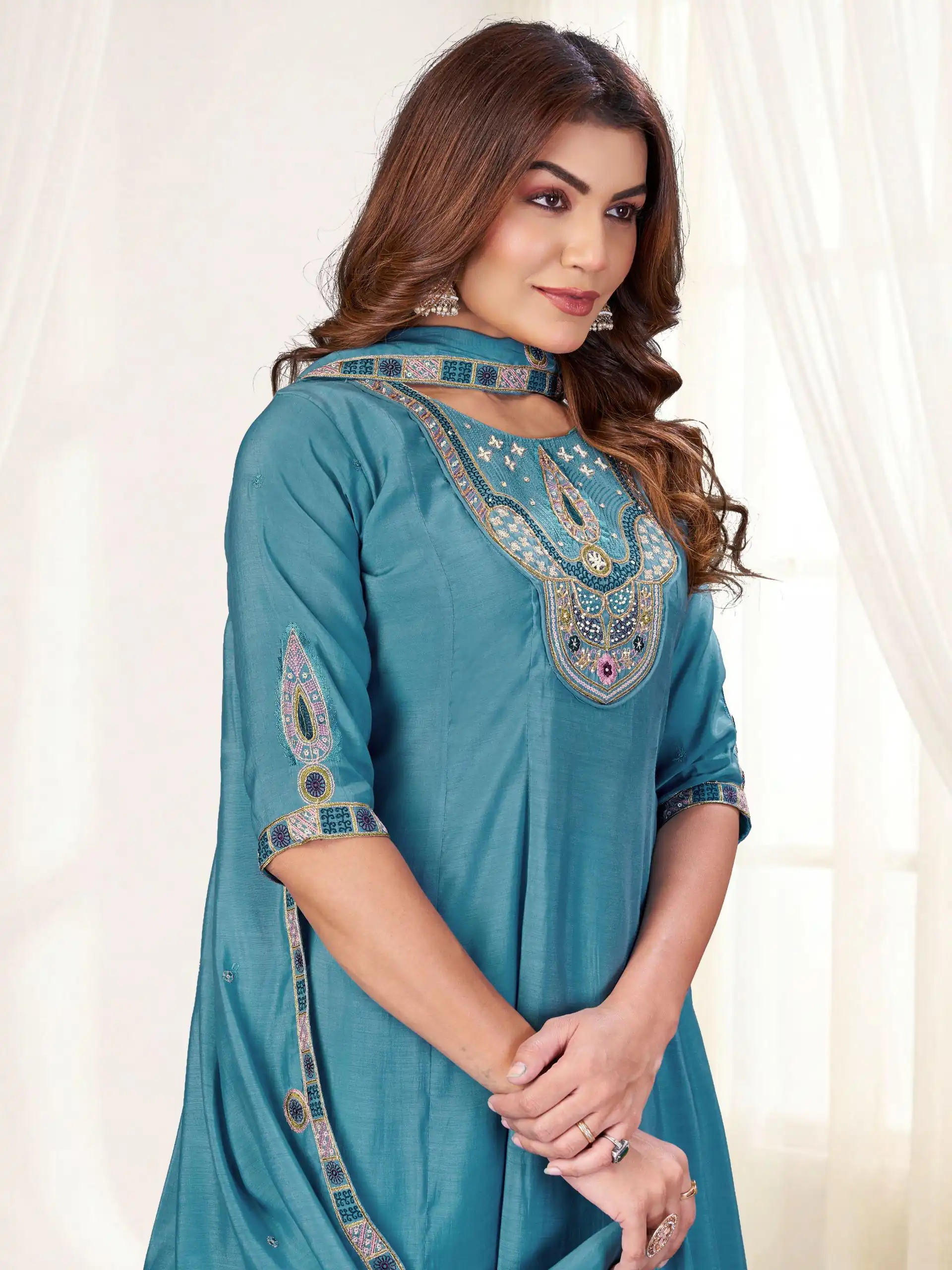 DIVA 171 Blue Mal Chanderi Salwar Suit Perfect for Wedding, Party, Baisakhi, Housewarming, Sangeet – Introductory Price ₹2449. Delivery 4-6 Working D | Casual Suits, Jump Suits, Creative suits, Designer Suits, Palazzo Suits, Party Wear Suits, Patiala Suits, Salwar suit, Straight Suits