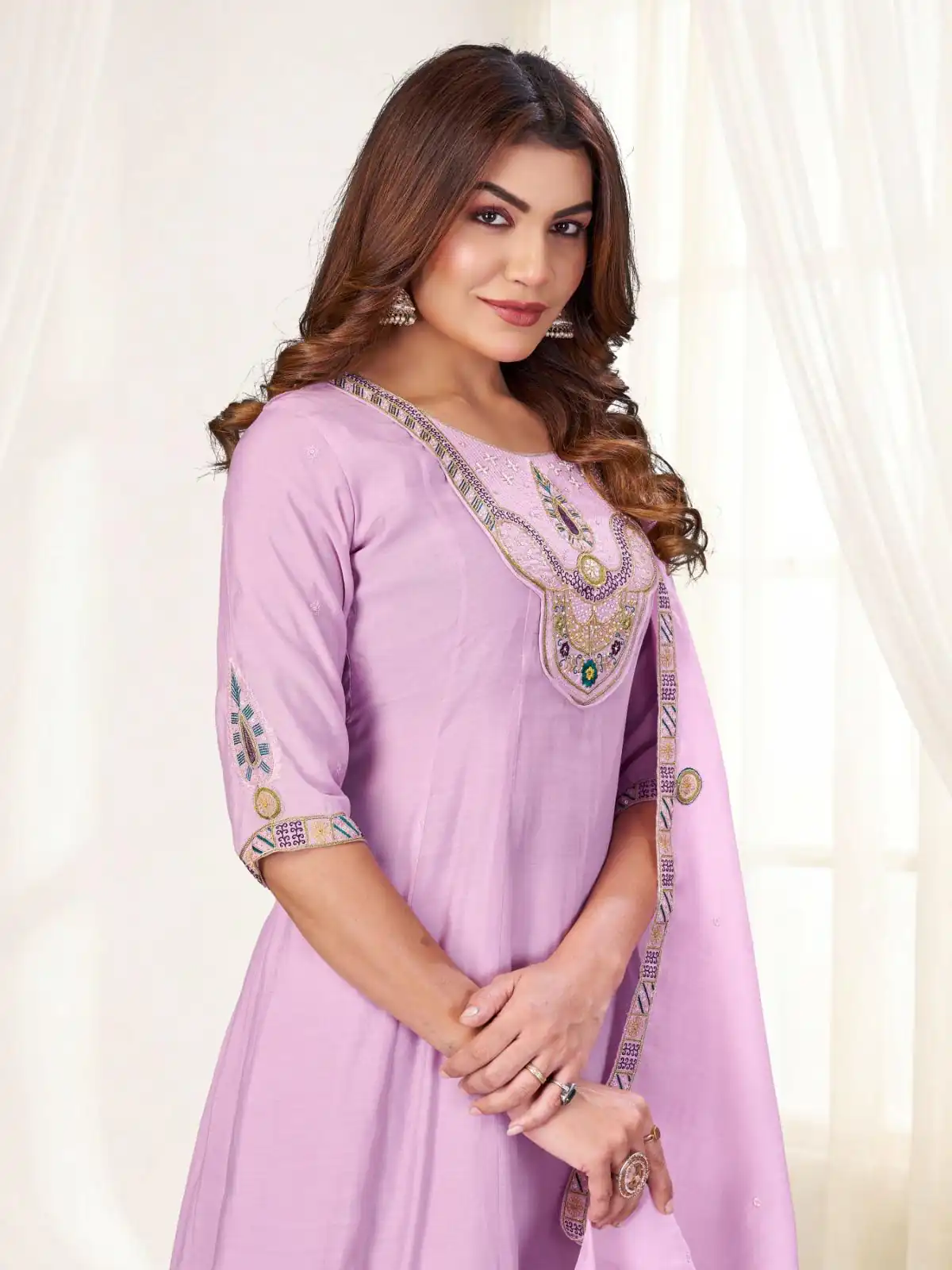 DIVA 171 Lavender Mal Chanderi Salwar Suit Perfect for Wedding, Party, Baisakhi, Housewarming, Sangeet – Introductory Price ₹2449. Delivery 4-6 Working D | Casual Suits, Jump Suits, Creative suits, Designer Suits, Palazzo Suits, Party Wear Suits, Patiala Suits, Salwar suit, Straight Suits