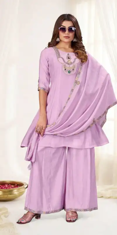 DIVA 171 Lavender Mal Chanderi Salwar Suit Perfect for Wedding, Party, Baisakhi, Housewarming, Sangeet – Introductory Price ₹2449. Delivery 4-6 Working D | Casual Suits, Jump Suits, Creative suits, Designer Suits, Palazzo Suits, Party Wear Suits, Patiala Suits, Salwar suit, Straight Suits