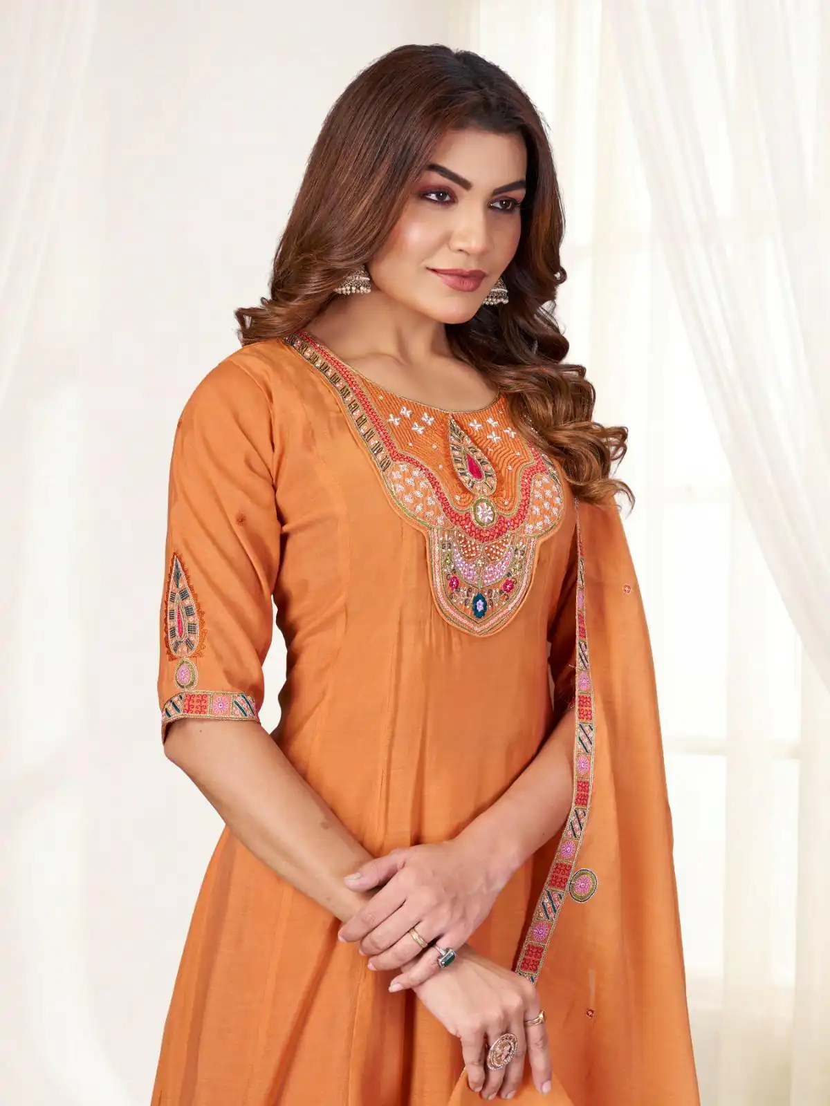 DIVA 171 Orange Mal Chanderi Salwar Suit Perfect for Wedding, Party, Baisakhi, Housewarming, Sangeet – Introductory Price ₹2449. Delivery 4-6 Working D | Casual Suits, Jump Suits, Creative suits, Designer Suits, Palazzo Suits, Party Wear Suits, Patiala Suits, Salwar suit, Straight Suits