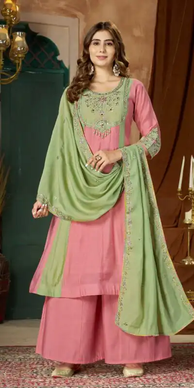 DIVA 183 Peach Brown Mal Chanderi Salwar Suit Perfect for Wedding, Party, Baisakhi, Housewarming, Sangeet – Introductory Price ₹2799. Delivery 4-6 Working D | Casual Suits, Jump Suits, Creative suits, Designer Suits, Palazzo Suits, Party Wear Suits, Patiala Suits, Salwar suit, Straight Suits