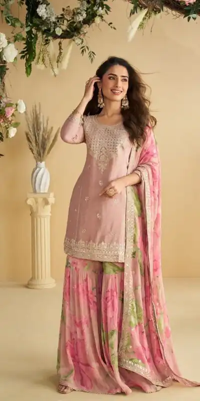 FC 10071 Pink Chinon Silk Salwar Suit with Embroidery Work & Sequins Work. Get it for ₹3049. Delivery 4-6 Working Days. Shop now. | Casual Suits, Jump Suits, Creative suits, Designer Suits, Palazzo Suits, Party Wear Suits, Patiala Suits, Salwar suit, Straight Suits