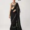 DF 3455 Black Color Faux Georgette Embroidery Sequins Work Saree Casual, Wedding, Festive, Events . Expected Delivery  4-6 Working Days @2199/- only                                                                                | Creative Sarees, Bollywood Sarees, Designer Sarees, Embroidered Sarees, Ethnic Saree, Modern Digital sarees, Party Wear Sarees, Sarees