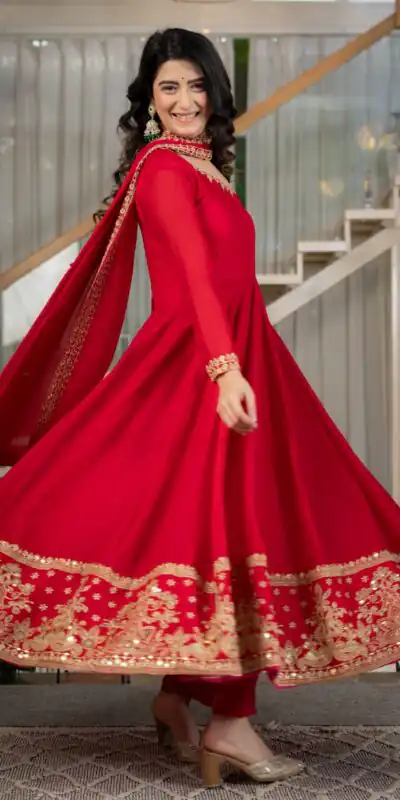 ND 5080 Red Rangoli Silk Perfect for Wedding, Party, Holi, Pooja, Anniversary – Salwar Suit. Get it for ₹2849. Delivery 4-6 Working Days. Shop now. | Casual Suits, Jump Suits, Creative suits, Designer Suits, Palazzo Suits, Party Wear Suits, Patiala Suits, Salwar suit, Straight Suits
