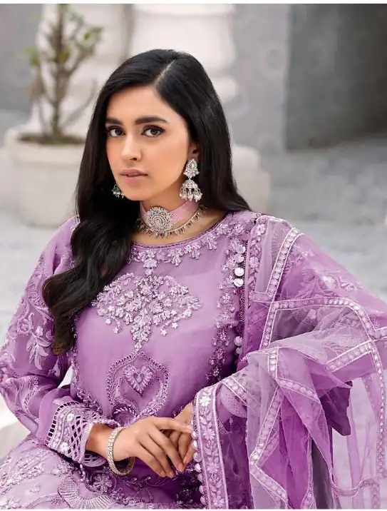 FC 131 Lavender Georgette Salwar Suit with Mirror Work & Embroidery Work. Get it for ₹2349. Delivery 4-6 Working Days. Shop now. | Casual Suits, Jump Suits, Creative suits, Designer Suits, Palazzo Suits, Party Wear Suits, Patiala Suits, Salwar suit, Straight Suits