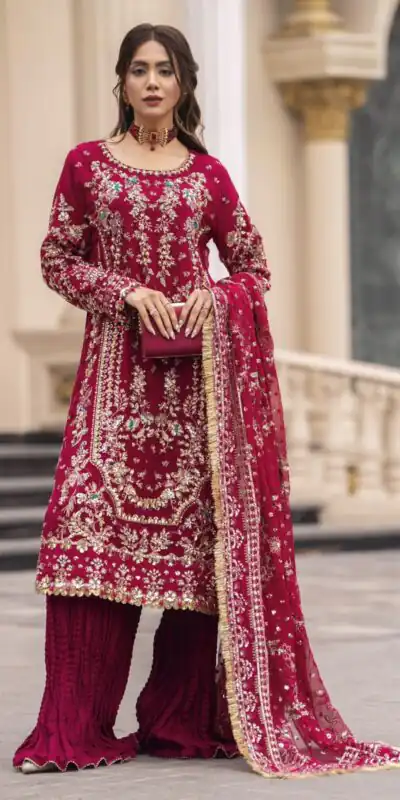 SRK 5333 Maroon Faux Georgette Salwar Suit with Mirror Work & Embroidery Work. Get it for ₹2799. Delivery 4-6 Working Days. Shop now. | Casual Suits, Jump Suits, Creative suits, Designer Suits, Palazzo Suits, Party Wear Suits, Patiala Suits, Salwar suit, Straight Suits