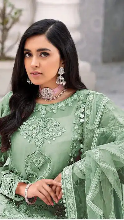 FC 131 Pista Georgette Salwar Suit with Mirror Work & Embroidery Work. Get it for ₹2349. Delivery 4-6 Working Days. Shop now. | Casual Suits, Jump Suits, Creative suits, Designer Suits, Palazzo Suits, Party Wear Suits, Patiala Suits, Salwar suit, Straight Suits