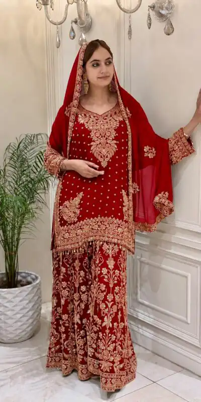 KF 1733 Rust Faux Georgette Salwar Suit with Mirror Work & Embroidery Work. Get it for ₹2849. Delivery 4-6 Working Days. Shop now. | Casual Suits, Jump Suits, Creative suits, Designer Suits, Palazzo Suits, Party Wear Suits, Patiala Suits, Salwar suit, Straight Suits