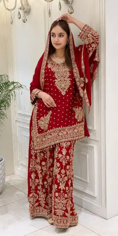KF 1733 Rust Faux Georgette Salwar Suit with Mirror Work & Embroidery Work. Get it for ₹2849. Delivery 4-6 Working Days. Shop now. | Casual Suits, Jump Suits, Creative suits, Designer Suits, Palazzo Suits, Party Wear Suits, Patiala Suits, Salwar suit, Straight Suits