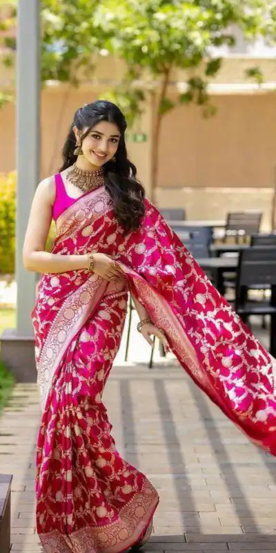 KP 6016 Pink Color Soft Lichi Silk Jacquard On All Over Saree Casual, Party Wear, Wedding, Events Etc. Expected Delivery 4-6 Working Days @1549/- | Creative Sarees, Bollywood Sarees, Designer Sarees, Embroidered Sarees, Ethnic Saree, Modern Digital sarees, Party Wear Sarees, Sarees