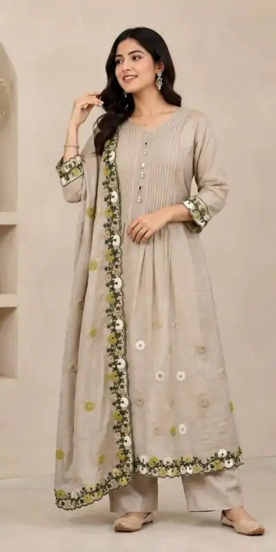 DIVA 181 Grey Mal Chanderi Salwar Suit Perfect for Wedding, Party, Baisakhi, Housewarming, Sangeet – Introductory Price ₹2299. Delivery 4-6 Working D | Casual Suits, Jump Suits, Creative suits, Designer Suits, Palazzo Suits, Party Wear Suits, Patiala Suits, Salwar suit, Straight Suits