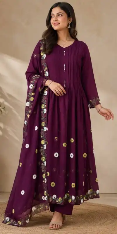 DIVA 181 Wine Mal Chanderi Salwar Suit Perfect for Wedding, Party, Baisakhi, Housewarming, Sangeet – Introductory Price ₹2299. Delivery 4-6 Working D | Casual Suits, Jump Suits, Creative suits, Designer Suits, Palazzo Suits, Party Wear Suits, Patiala Suits, Salwar suit, Straight Suits