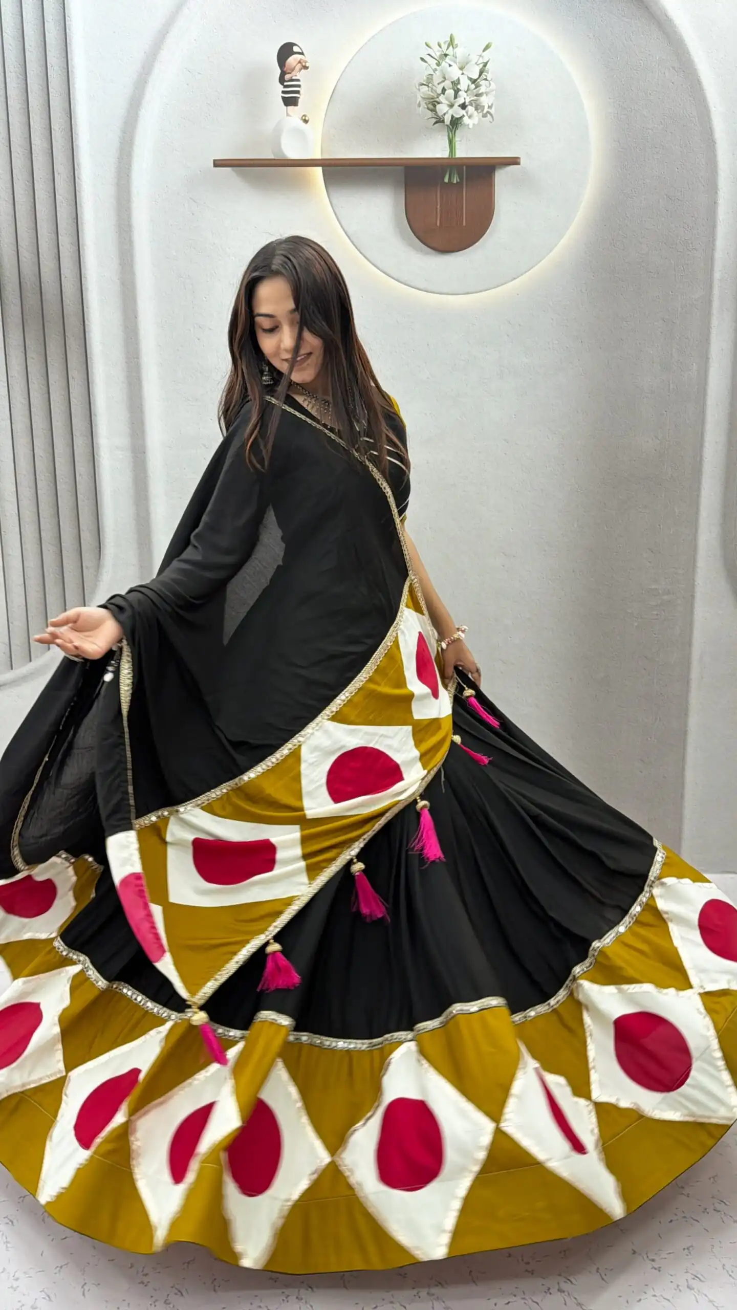 Ram 194 Blackl in Pure Cotton Mirror Work & Gamthi Work Lehenga Choli . Exclusive Offer ₹3149. Delivery 4-6 Working Days. Shop now. | Bollywood Lehenga, Creative Lehenga, Designer Lehenga, Embroidered Lehenga, Lehenga, Party Wear Lehenga