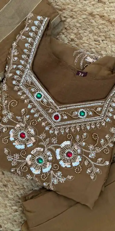 DIVA 188 Brown Glass Silk Salwar Suit Perfect for Wedding, Party, Durga Puja, Haldi, Makar Sankranti –Available at ₹2799 only. Delivery 4-6 Working Days | Casual Suits, Jump Suits, Creative suits, Designer Suits, Palazzo Suits, Party Wear Suits, Patiala Suits, Salwar suit, Straight Suits
