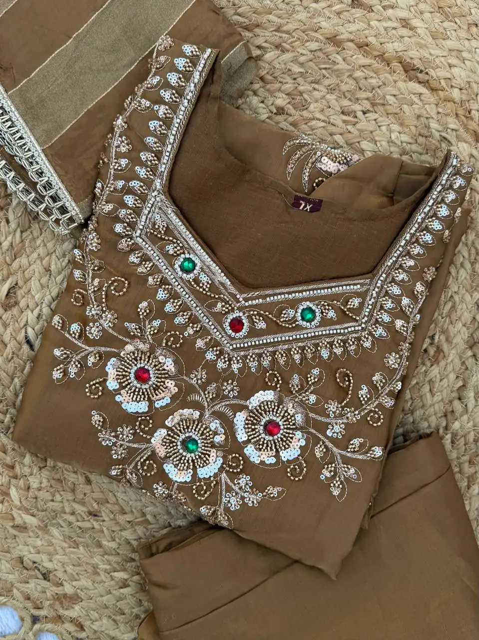 DIVA 188 Brown Glass Silk Salwar Suit Perfect for Wedding, Party, Durga Puja, Haldi, Makar Sankranti –Available at ₹2799 only. Delivery 4-6 Working Days | Casual Suits, Jump Suits, Creative suits, Designer Suits, Palazzo Suits, Party Wear Suits, Patiala Suits, Salwar suit, Straight Suits