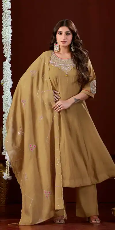 DIVA 196 Chiku Super Embroidery Work & Thread Embroidery Salwar Suit in Mul Slub. Delivery 4-6 Working Days. Online Shop now. | Casual Suits, Jump Suits, Creative suits, Designer Suits, Palazzo Suits, Party Wear Suits, Patiala Suits, Salwar suit, Straight Suits