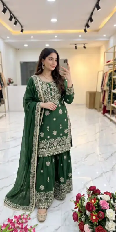 WW 1243 Green NC Zimmy Silk Salwar Suit Perfect for Wedding, Party, Baby Shower, Festival Celebrations, Pongal – . Grab it for ₹2449. Delivery 4-6 Worki | Casual Suits, Jump Suits, Creative suits, Designer Suits, Palazzo Suits, Party Wear Suits, Patiala Suits, Salwar suit, Straight Suits