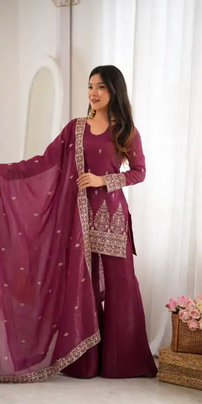 KB 316 Maroon Crunchy Silk Salwar Suit with Embroidery Work. Wedding, Party, Festive, Events Best Price ₹2299. Delivery 4-6 Working Days. Shop now. | Casual Suits, Jump Suits, Creative suits, Designer Suits, Palazzo Suits, Party Wear Suits, Patiala Suits, Salwar suit, Straight Suits