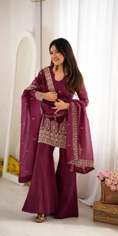 KB 316 Maroon Crunchy Silk Salwar Suit with Embroidery Work. Wedding, Party, Festive, Events Best Price ₹2299. Delivery 4-6 Working Days. Shop now. | Casual Suits, Jump Suits, Creative suits, Designer Suits, Palazzo Suits, Party Wear Suits, Patiala Suits, Salwar suit, Straight Suits